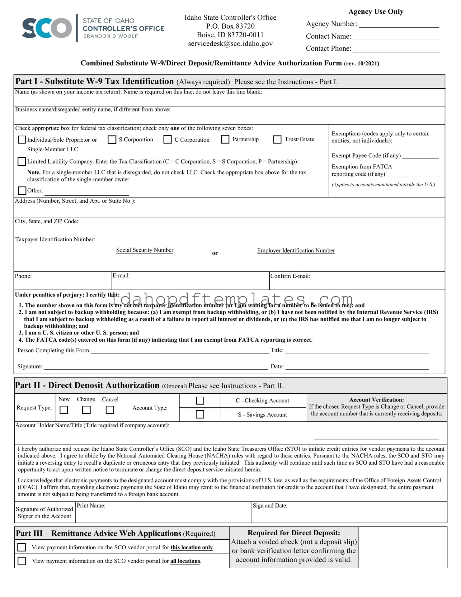 Free Idaho W 9 Form