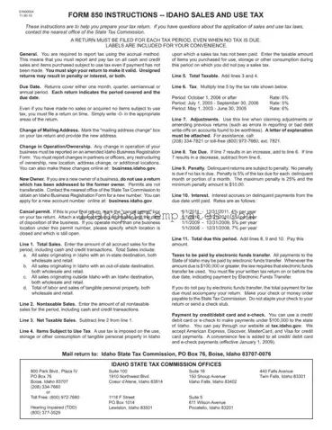 Free Idaho 850 Form