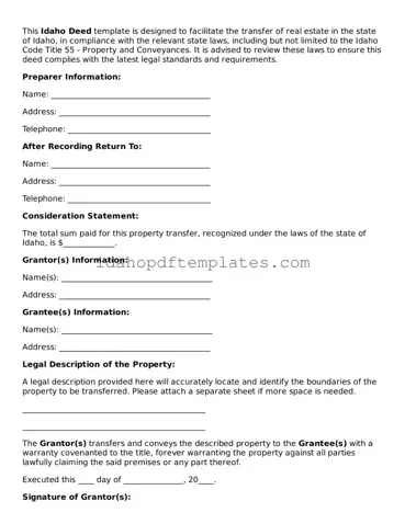 Attorney-Approved  Deed Form for Idaho
