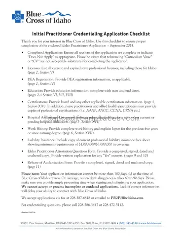 Free Idaho Practitioner Application Form