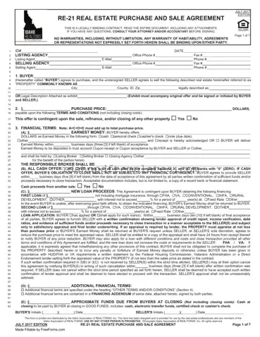 Free Idaho Re 21 Form