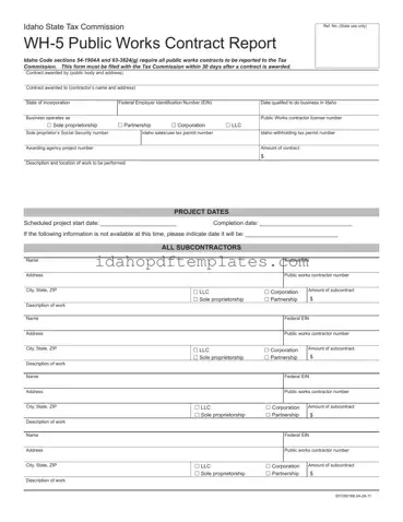 Free Idaho Wh 5 Form