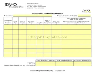 Free Up2 Idaho Form